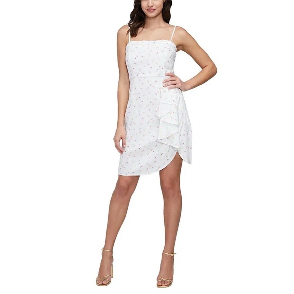 Wildfox Valetta Drape Dress Snow White Stem Floral Ditsy Pearl Trim Mini‎ Large